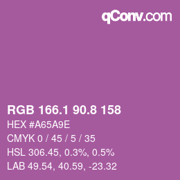カラーコード: RGB 166.1 90.8 158 | qconv.com