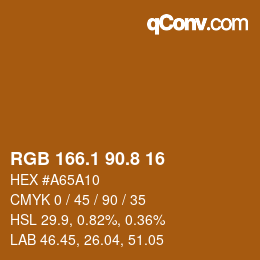 Farbcode: RGB 166.1 90.8 16 | qconv.com