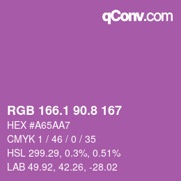 カラーコード: RGB 166.1 90.8 167 | qconv.com