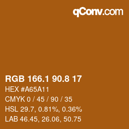 カラーコード: RGB 166.1 90.8 17 | qconv.com
