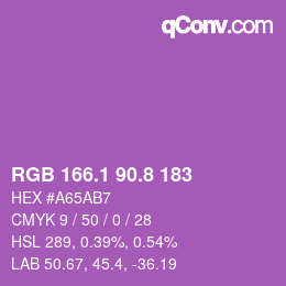 カラーコード: RGB 166.1 90.8 183 | qconv.com