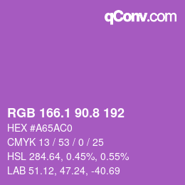 カラーコード: RGB 166.1 90.8 192 | qconv.com