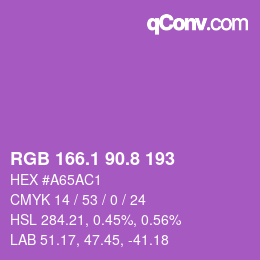カラーコード: RGB 166.1 90.8 193 | qconv.com