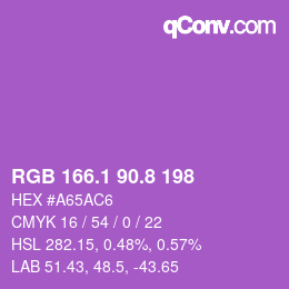 カラーコード: RGB 166.1 90.8 198 | qconv.com