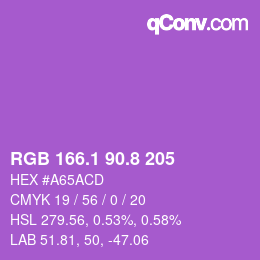 カラーコード: RGB 166.1 90.8 205 | qconv.com