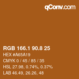 Color code: RGB 166.1 90.8 25 | qconv.com