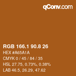 Color code: RGB 166.1 90.8 26 | qconv.com