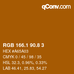 カラーコード: RGB 166.1 90.8 3 | qconv.com