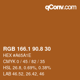 Color code: RGB 166.1 90.8 30 | qconv.com