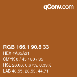Color code: RGB 166.1 90.8 33 | qconv.com