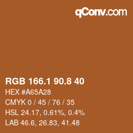 Color code: RGB 166.1 90.8 40 | qconv.com