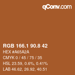 Color code: RGB 166.1 90.8 42 | qconv.com