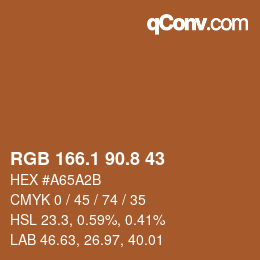 Farbcode: RGB 166.1 90.8 43 | qconv.com