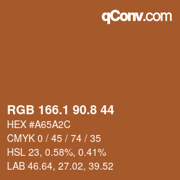 カラーコード: RGB 166.1 90.8 44 | qconv.com