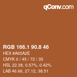 Color code: RGB 166.1 90.8 46 | qconv.com