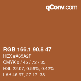 Color code: RGB 166.1 90.8 47 | qconv.com