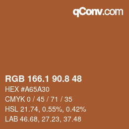 Color code: RGB 166.1 90.8 48 | qconv.com