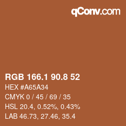 Color code: RGB 166.1 90.8 52 | qconv.com
