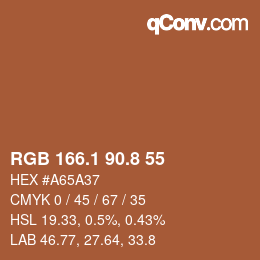 Color code: RGB 166.1 90.8 55 | qconv.com