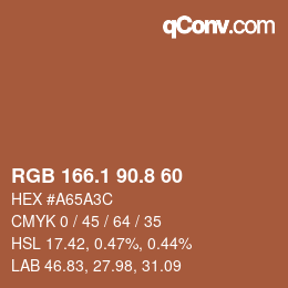 Farbcode: RGB 166.1 90.8 60 | qconv.com