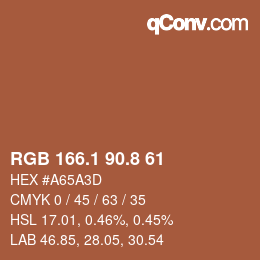 Color code: RGB 166.1 90.8 61 | qconv.com