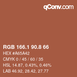Farbcode: RGB 166.1 90.8 66 | qconv.com