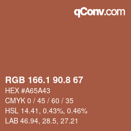 Color code: RGB 166.1 90.8 67 | qconv.com