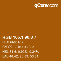 カラーコード: RGB 166.1 90.8 7 | qconv.com