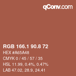 Color code: RGB 166.1 90.8 72 | qconv.com