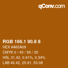 Color code: RGB 166.1 90.8 8 | qconv.com