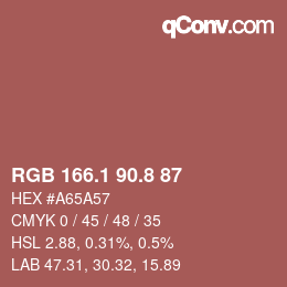 Color code: RGB 166.1 90.8 87 | qconv.com