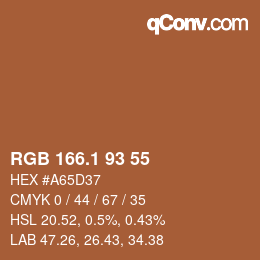 カラーコード: RGB 166.1 93 55 | qconv.com