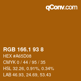 カラーコード: RGB 166.1 93 8 | qconv.com