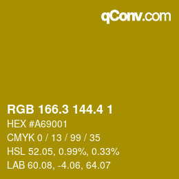 カラーコード: RGB 166.3 144.4 1 | qconv.com