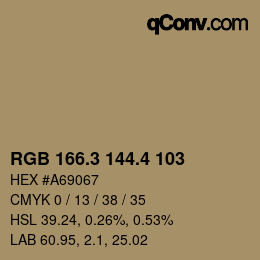 カラーコード: RGB 166.3 144.4 103 | qconv.com
