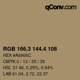 カラーコード: RGB 166.3 144.4 108 | qconv.com