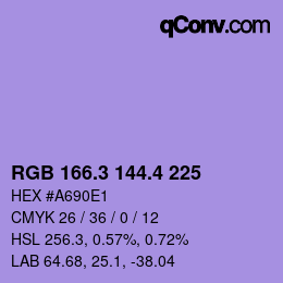 カラーコード: RGB 166.3 144.4 225 | qconv.com