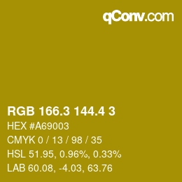 カラーコード: RGB 166.3 144.4 3 | qconv.com