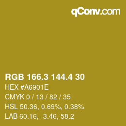 カラーコード: RGB 166.3 144.4 30 | qconv.com