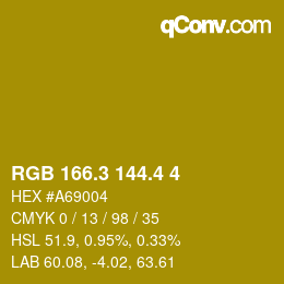 カラーコード: RGB 166.3 144.4 4 | qconv.com