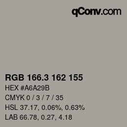 カラーコード: RGB 166.3 162 155 | qconv.com