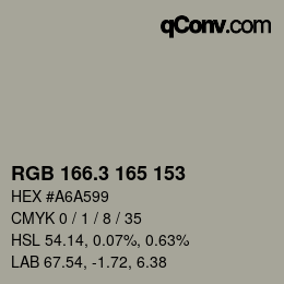 カラーコード: RGB 166.3 165 153 | qconv.com