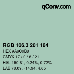 カラーコード: RGB 166.3 201 184 | qconv.com