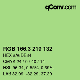 カラーコード: RGB 166.3 219 132 | qconv.com