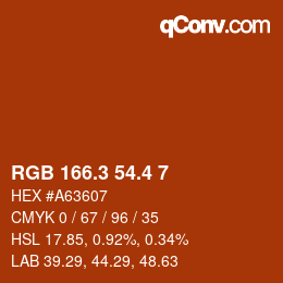 カラーコード: RGB 166.3 54.4 7 | qconv.com