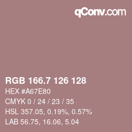 カラーコード: RGB 166.7 126 128 | qconv.com