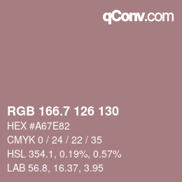 カラーコード: RGB 166.7 126 130 | qconv.com