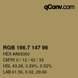 カラーコード: RGB 166.7 147 96 | qconv.com