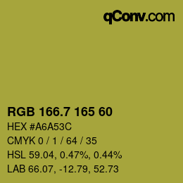 カラーコード: RGB 166.7 165 60 | qconv.com