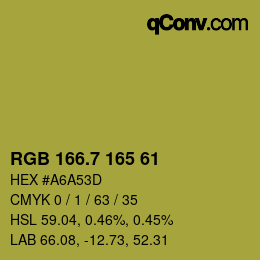 カラーコード: RGB 166.7 165 61 | qconv.com